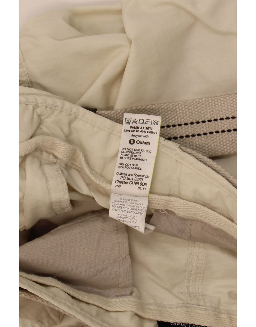 MARKS & SPENCER Herren Cargo-Bermudashorts W38 XL Beige Baumwolle