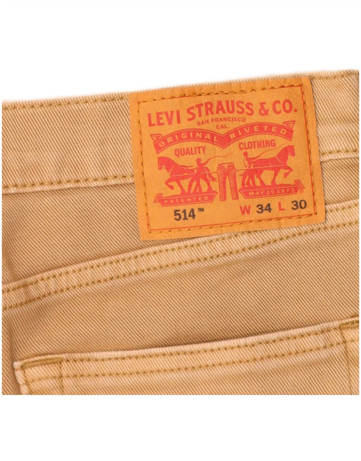 Levi's Herren 514 Denim Shorts W34 Large Beige Baumwolle