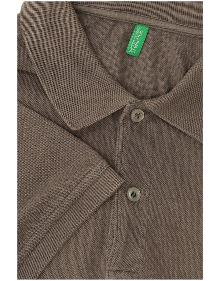 BENETTON Herren Poloshirt Mittelgrau