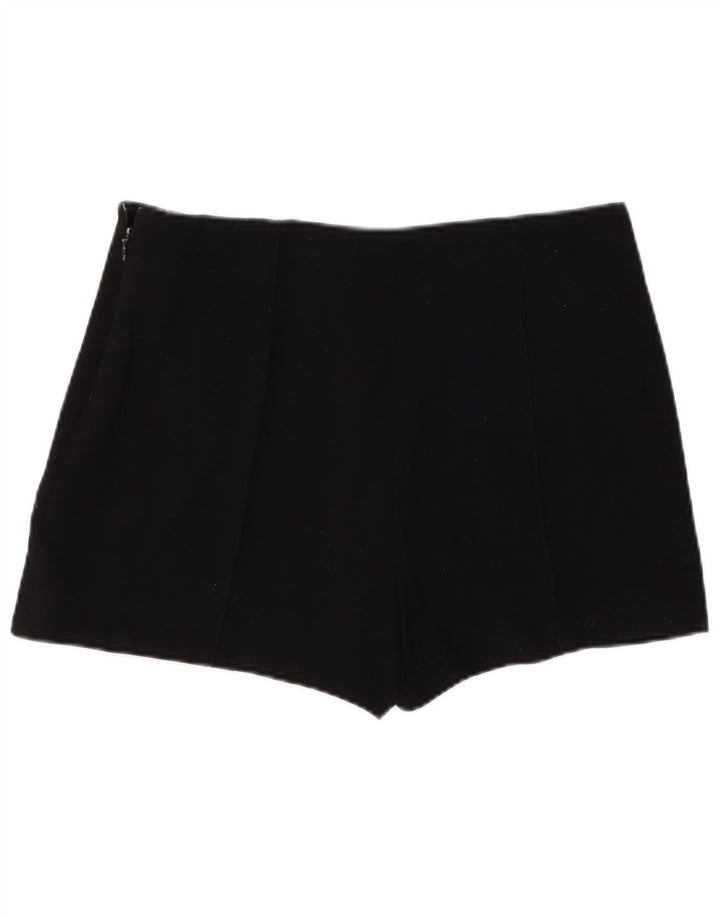 Zara Damen Hotpants Large W30 Schwarz Polyester