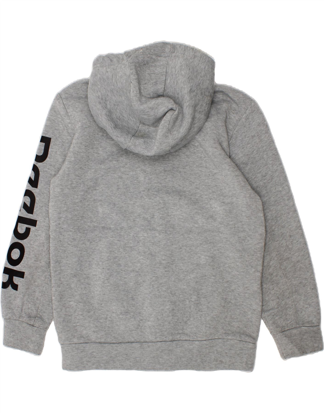 REEBOK Boys Graphic Zip Hoodie Sweater 7-8 Years Grey Polyester Vintage Reebok and Second-Hand Reebok from Messina Hembry 