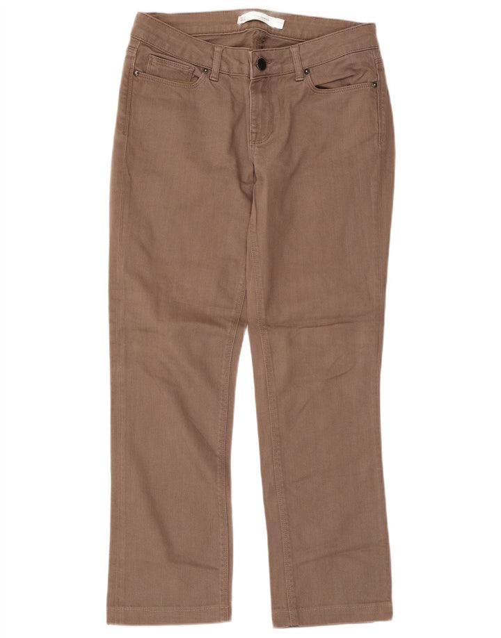 ZARA Damen Straight Jeans EU 38 Small W28 L26 Braune Baumwolle