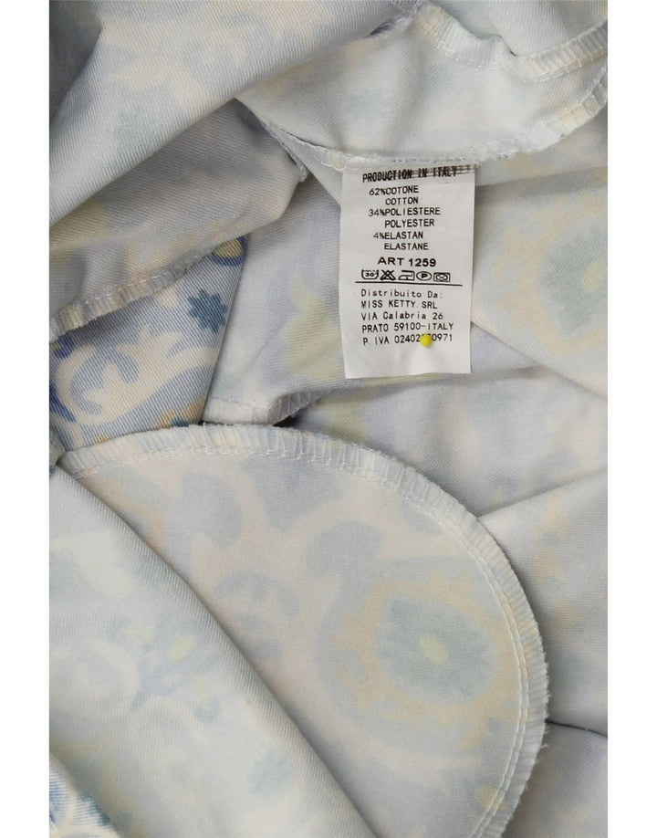 VINTAGE Womens Hooded Parka Jacket UK 16 Large Blue Floral Cotton