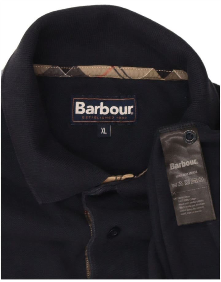 Barbour Herren Poloshirt XL Marineblau Baumwolle
