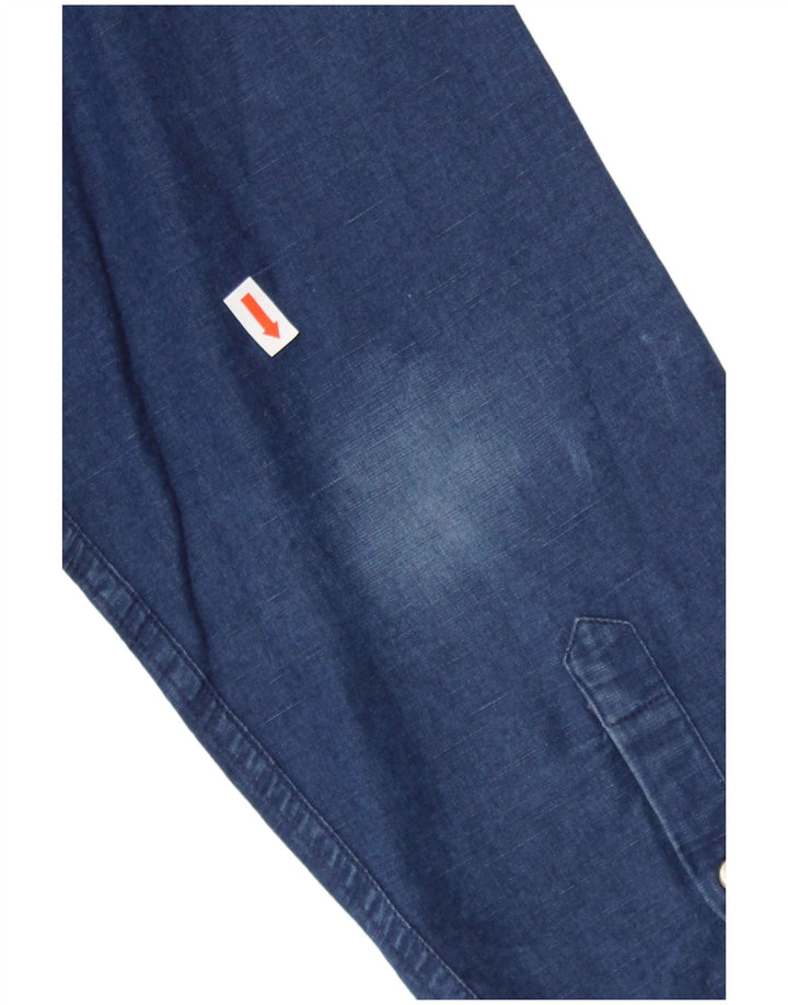 SUPERDRY Herren-Jeanshemd mit normaler Passform, 3XL, marineblaue Baumwolle