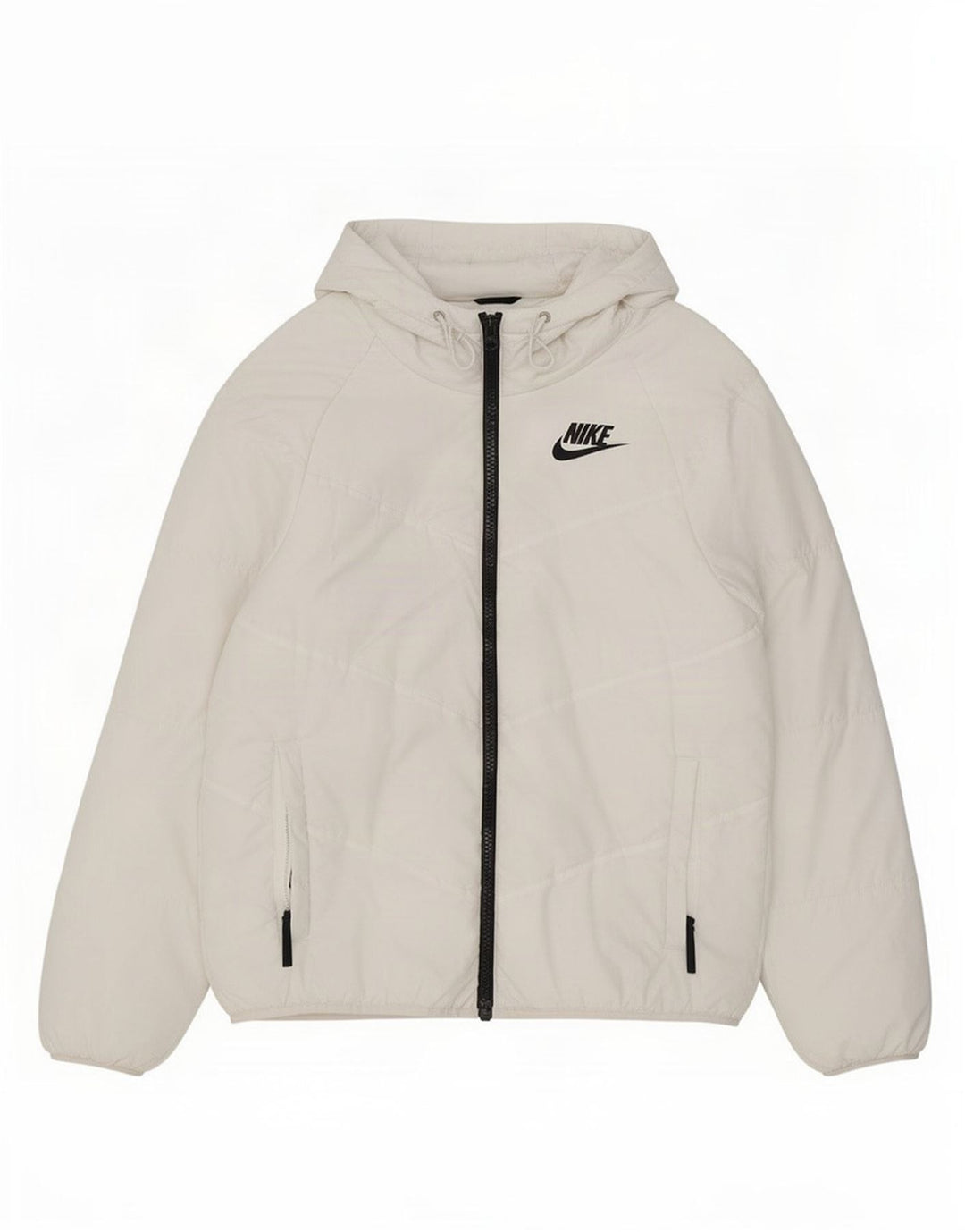 Nike Herren-Windbreakerjacke mit Kapuze, Größe 36, Größe S, Weiß, Polyester