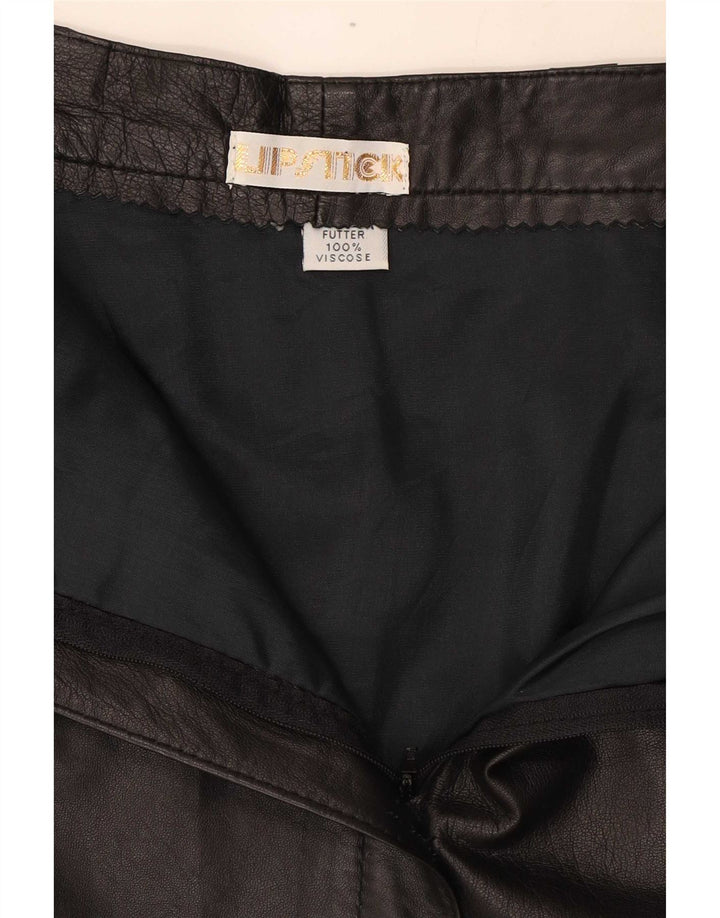 Vintage Damen Lederrock W28 Medium Schwarz