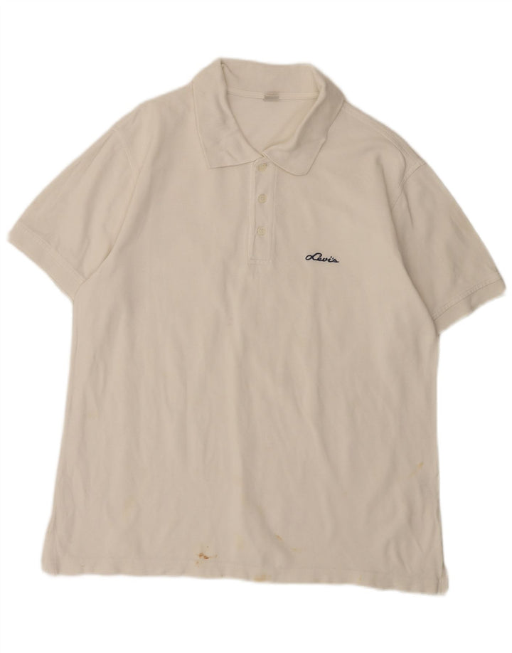 Levi's Herren-Poloshirt, groß, weiße Baumwolle