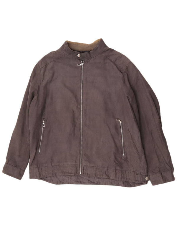 Marks & Spencer Herren Bomberjacke UK 46 3XL Grau Polyester