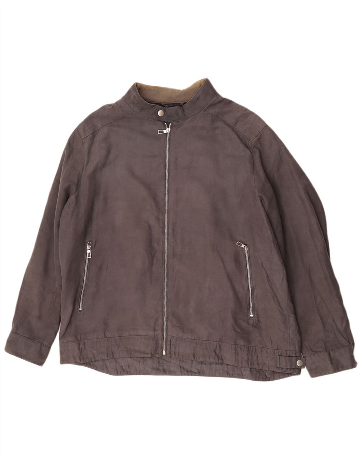 Marks & Spencer Herren Bomberjacke UK 46 3XL Grau Polyester
