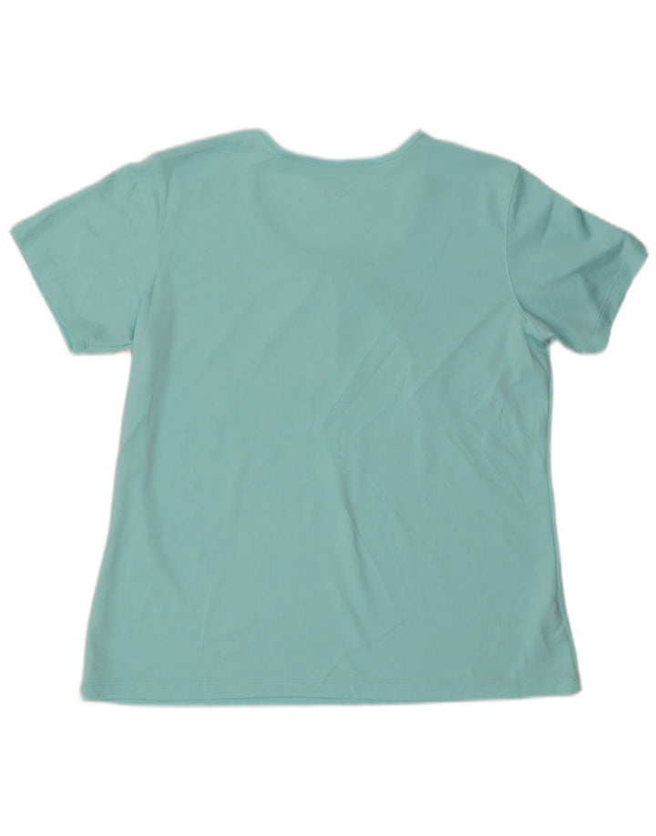 EDDIE BAUER Damen T-Shirt Top UK 18 XL Blau Polyester