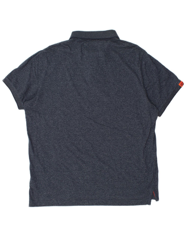Superdry Herren-Poloshirt 3XL aus marineblau gefleckter Baumwolle