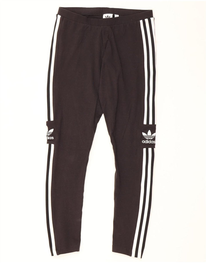 Adidas Damen Graphic Leggings UK 12 Mittelschwarze Baumwolle