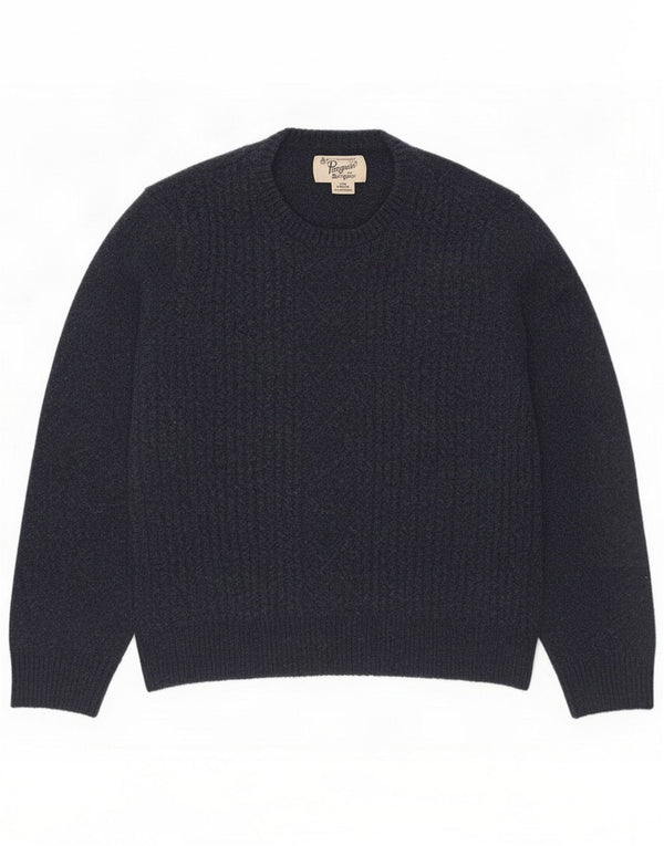 Penguin Womens Crew Neck Jumper Sweater UK 20 2XL Navy Blue Wool