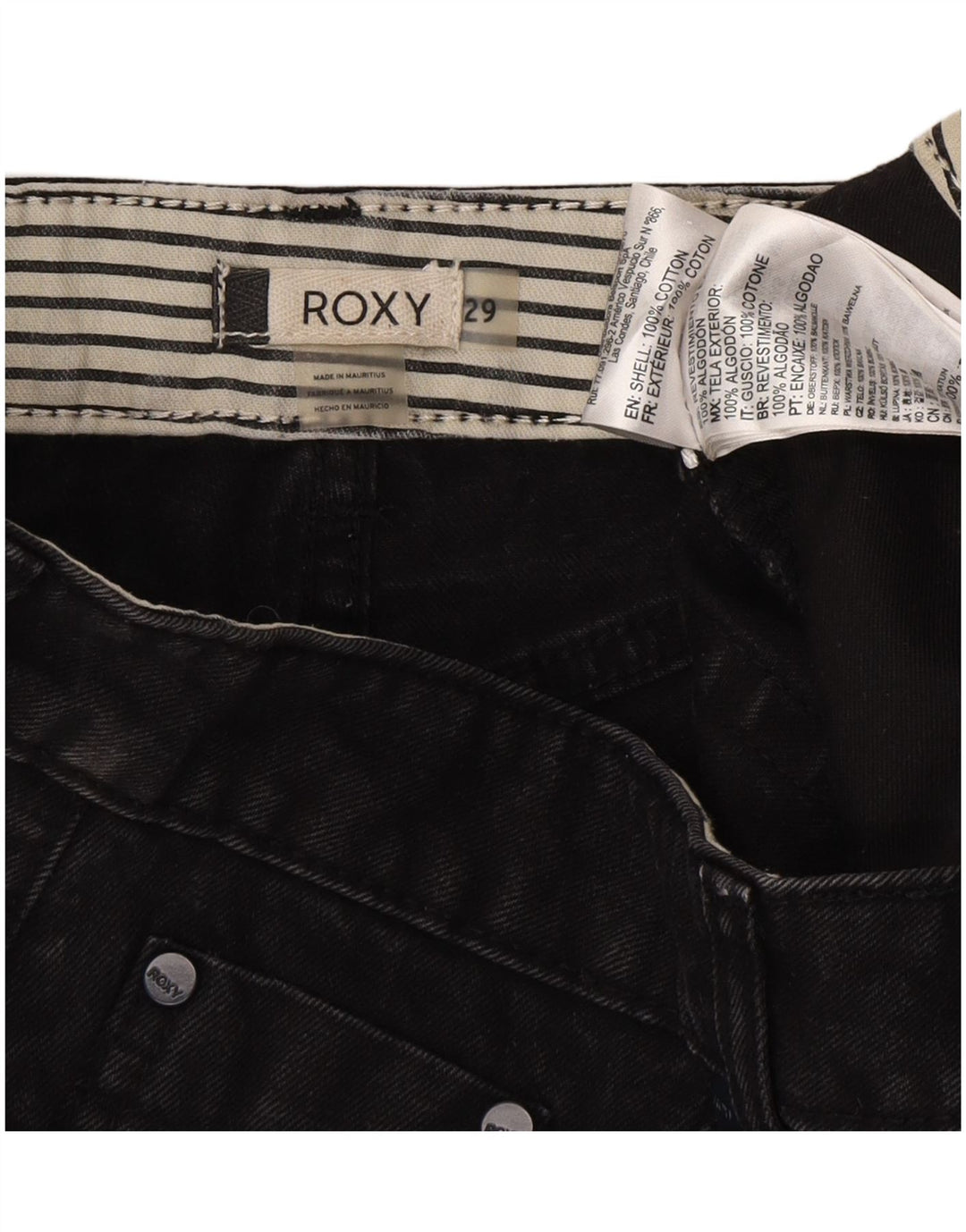 Roxy Damen Denim Hot Pants W29 Mittelschwarze Baumwolle