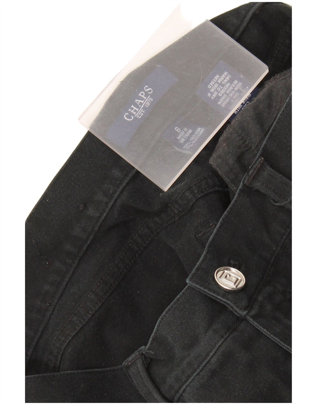 CHAPS Gerade Damen-Freizeithose, US 6, M, B30, L30, schwarze Baumwolle