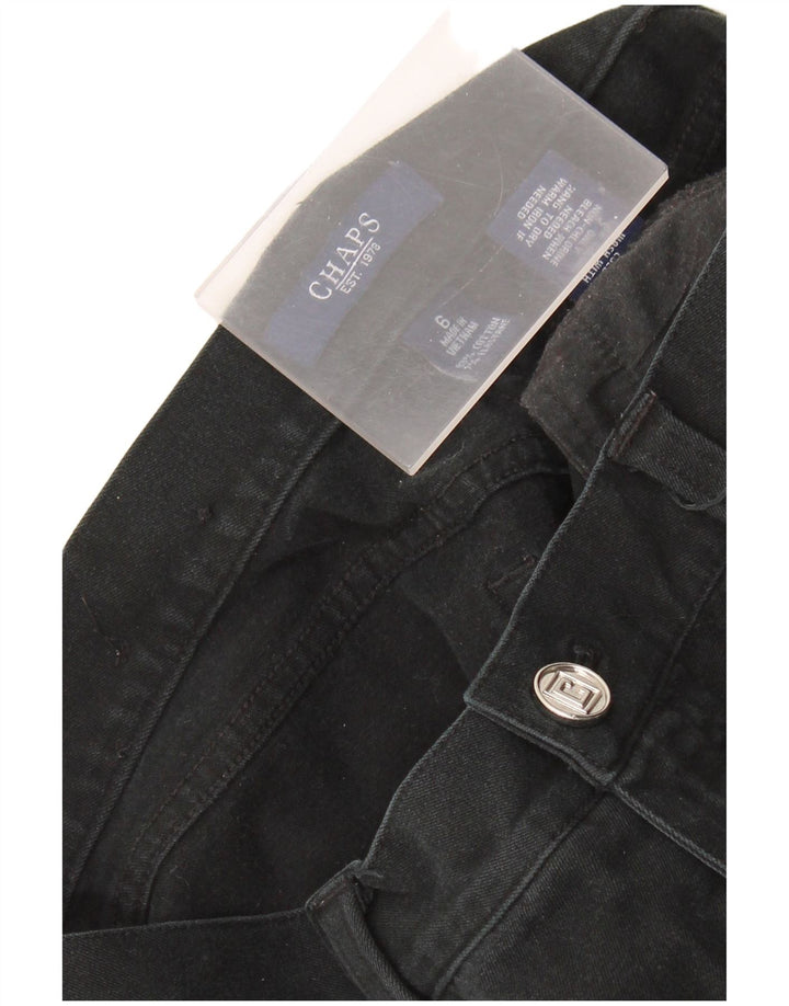 CHAPS Gerade Damen-Freizeithose, US 6, M, B30, L30, schwarze Baumwolle