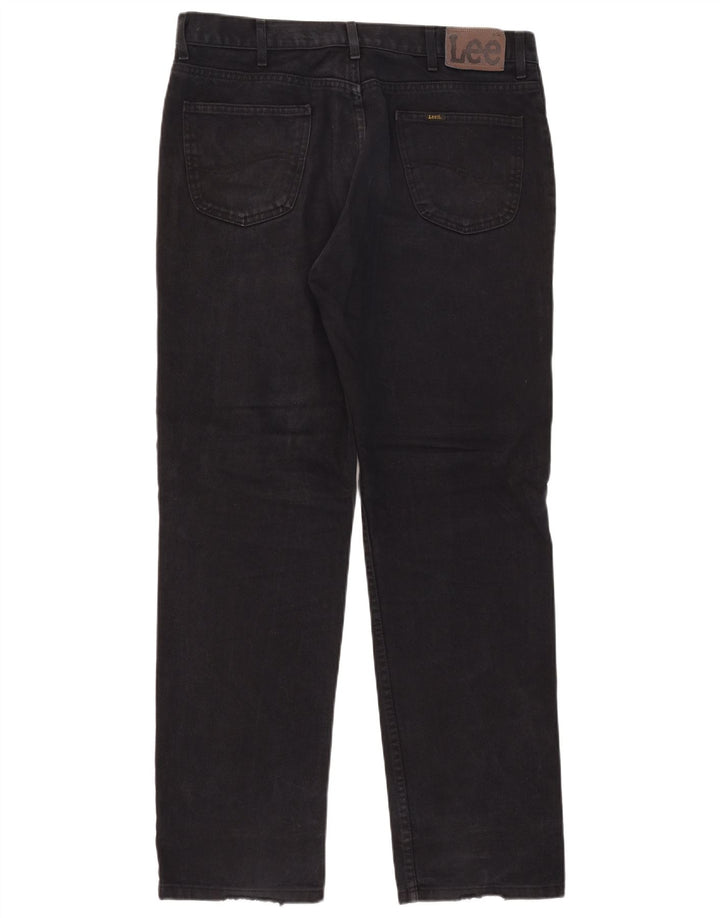 Lee Herren Straight Jeans W38 L34 Schwarze Baumwolle