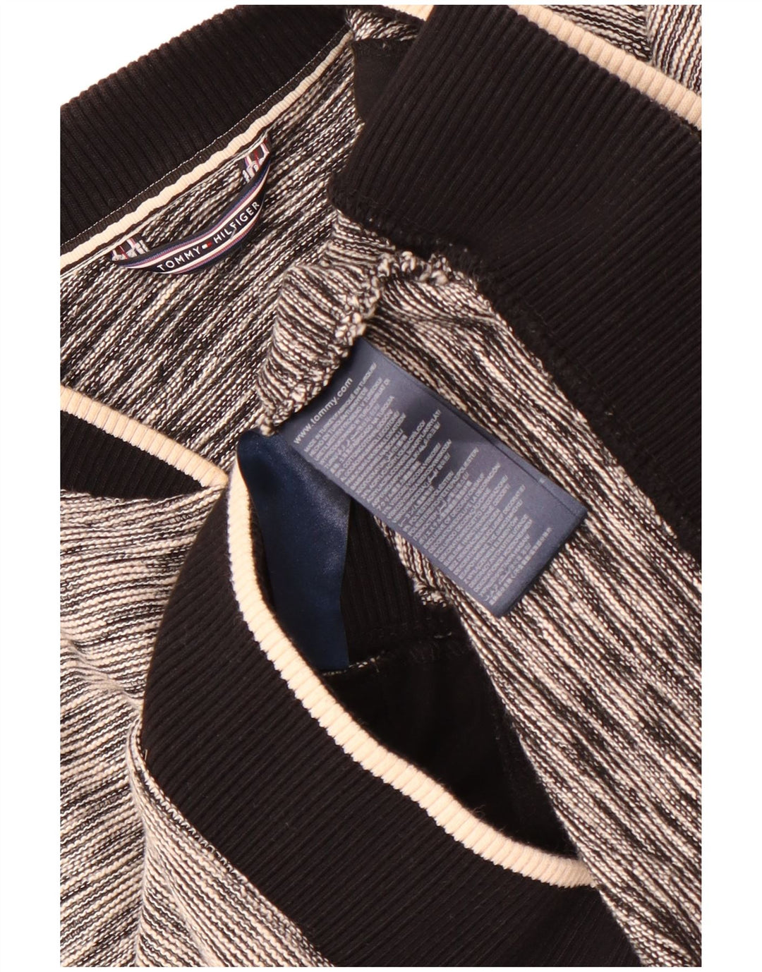 Tommy Hilfiger Damen-Trainingsanzug-Top-Jacke, UK 12, mittelgrau gefleckte Baumwolle