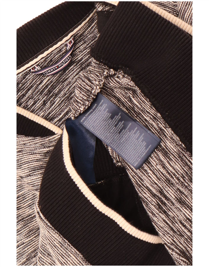 Tommy Hilfiger Damen-Trainingsanzug-Top-Jacke, UK 12, mittelgrau gefleckte Baumwolle