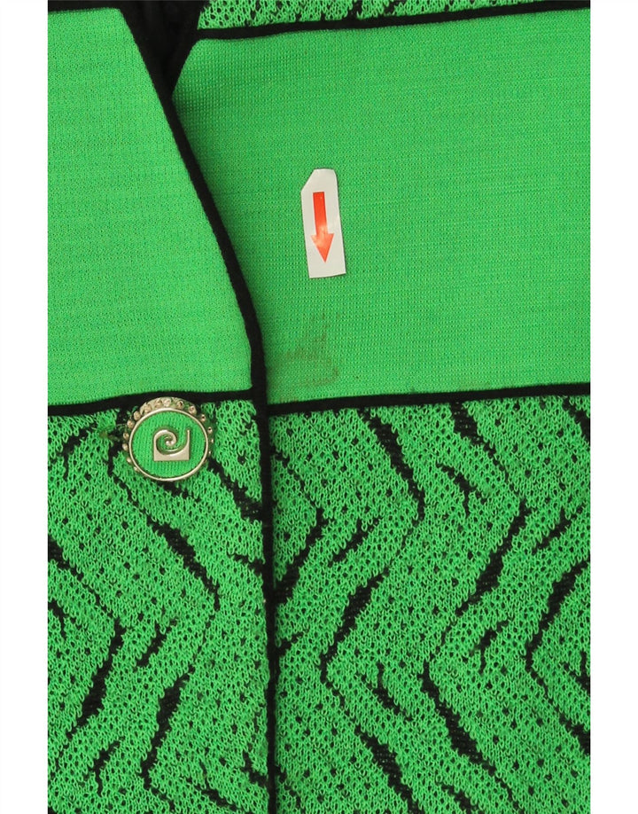 Pierre Cardin Damen-Blazerjacke mit 3 Knöpfen, EU 44, XL, grüne geometrische Wolle
