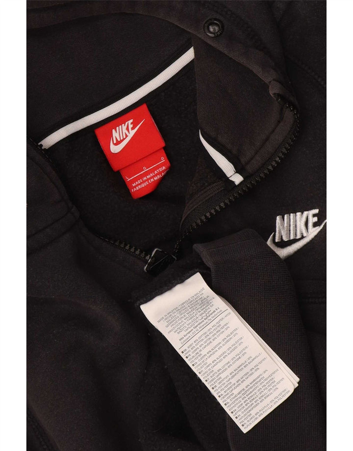 Nike Herren-Kapuzenpullover mit Reißverschluss, groß, aus schwarzer Baumwolle