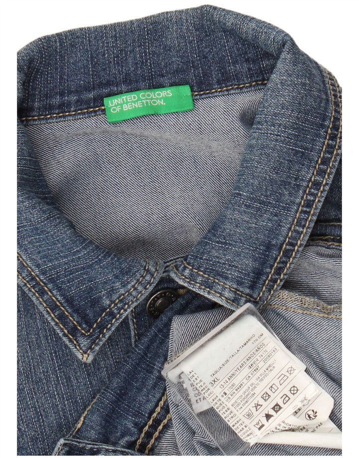 Benetton Jeansjacke für Jungen, 13–14 Jahre, 3XL, blaue Baumwolle