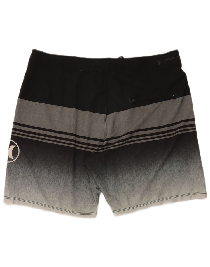 Hurley Herren-Badeshorts XL, schwarz gestreift, Polyester