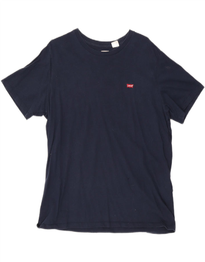 LEVI'S Mens Standard Fit T-Shirt Top Large Navy Blue Cotton Vintage Levi's and Second-Hand Levi's from Messina Hembry 