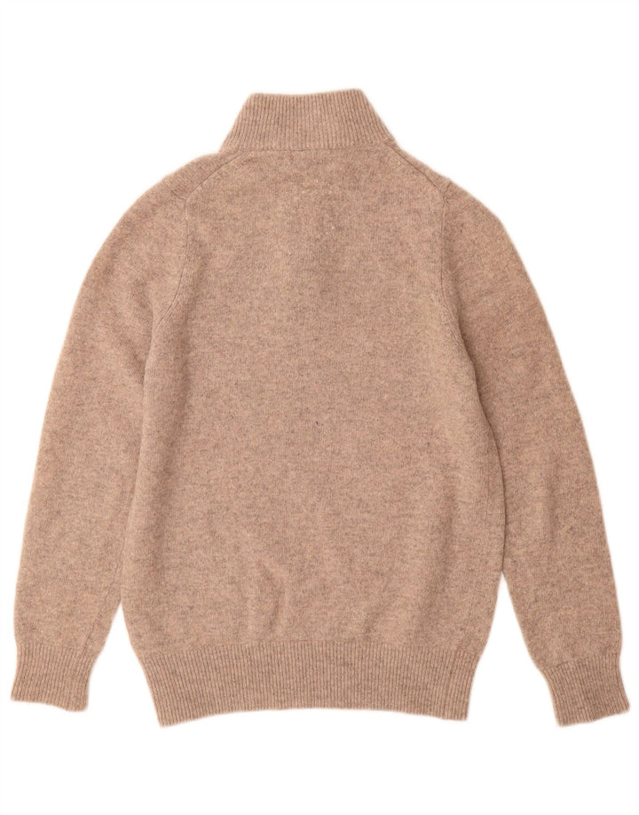 Marks & Spencer Herren-Pullover mit Reißverschluss am Hals, kleine beige Wolle
