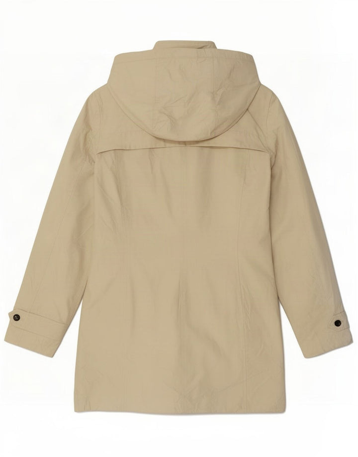 Zara Damen-Regenmantel mit Kapuze, UK 12, mittelbeigefarbenes Polyester