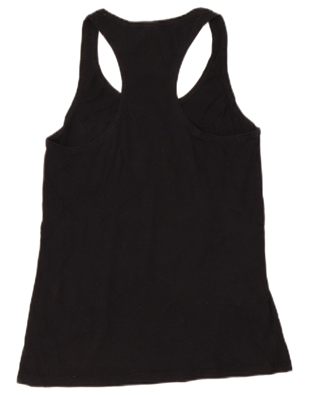 Benetton Damen-Trägershirt UK 12 Mittelschwarze Baumwolle