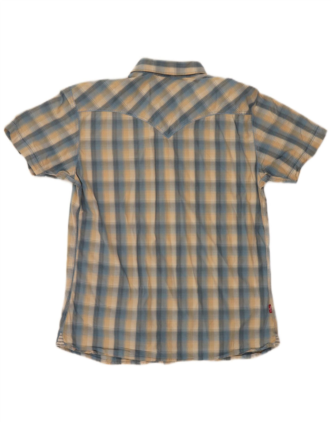 LEVI'S Herren-Kurzarmhemd aus mittelblau karierter Baumwolle