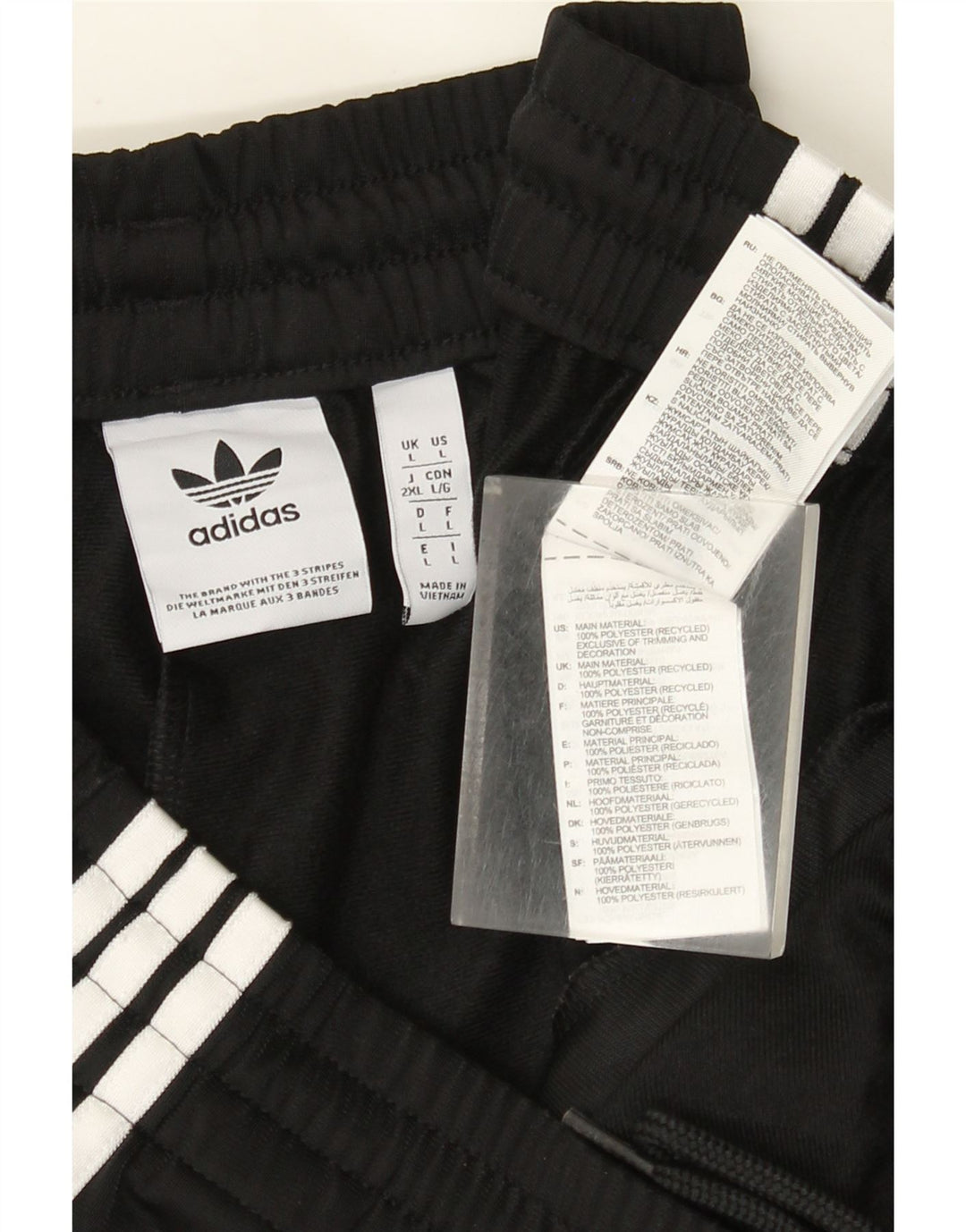 Adidas Herren-Trainingshose, groß, aus schwarzem Polyester