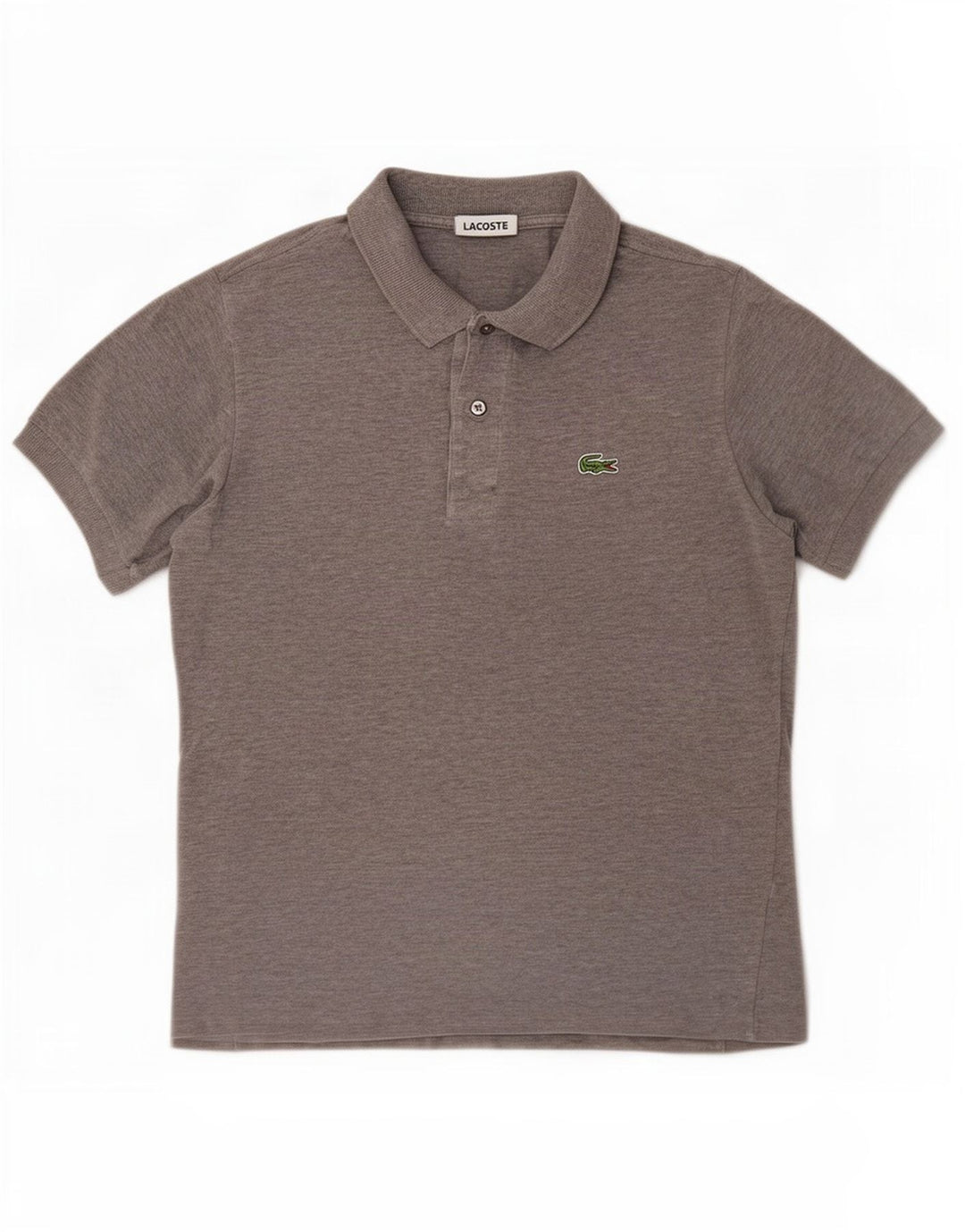 Lacoste Herren-Poloshirt, Größe 3, mittelgraue Baumwolle