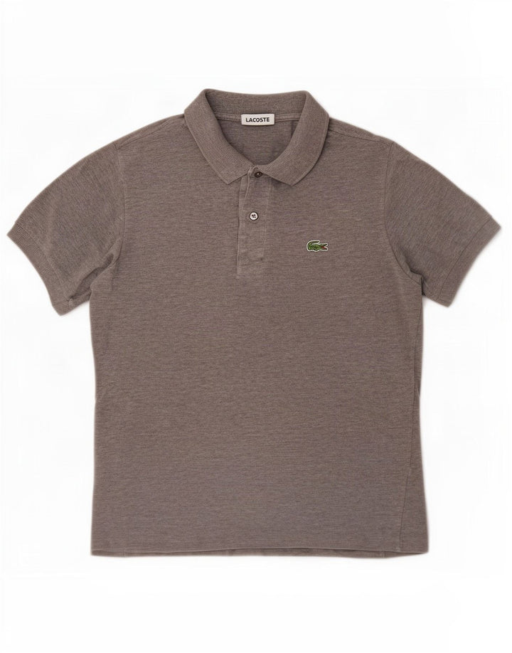 Lacoste Herren-Poloshirt, Größe 3, mittelgraue Baumwolle