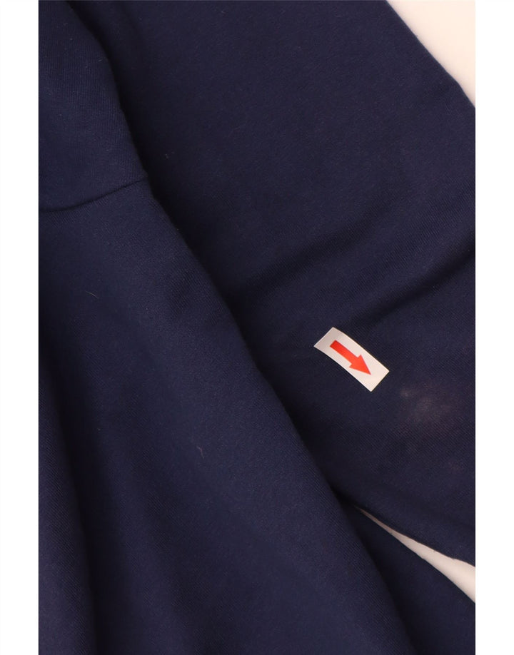 KAPPA Herren-Kapuzenpullover mit grafischem Reißverschluss, groß, marineblaue Baumwolle