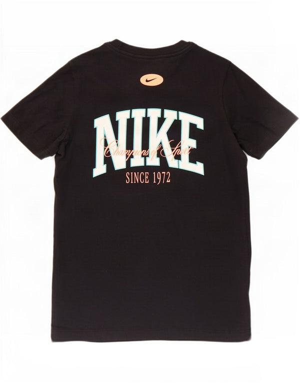Nike Damen Graphic T-Shirt Top UK 14 Large Schwarz