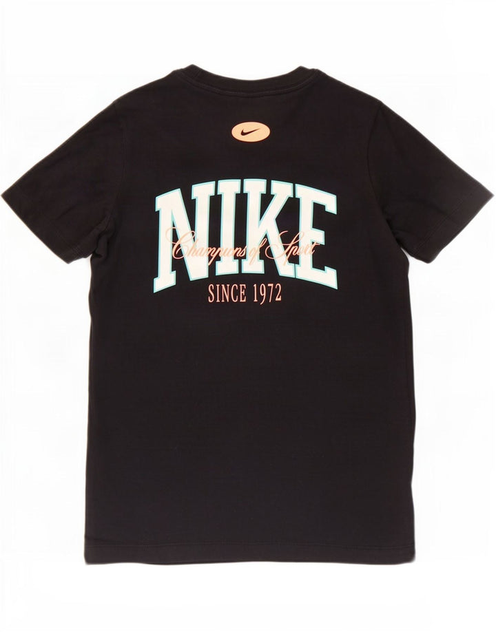 Nike Damen Graphic T-Shirt Top UK 14 Large Schwarz