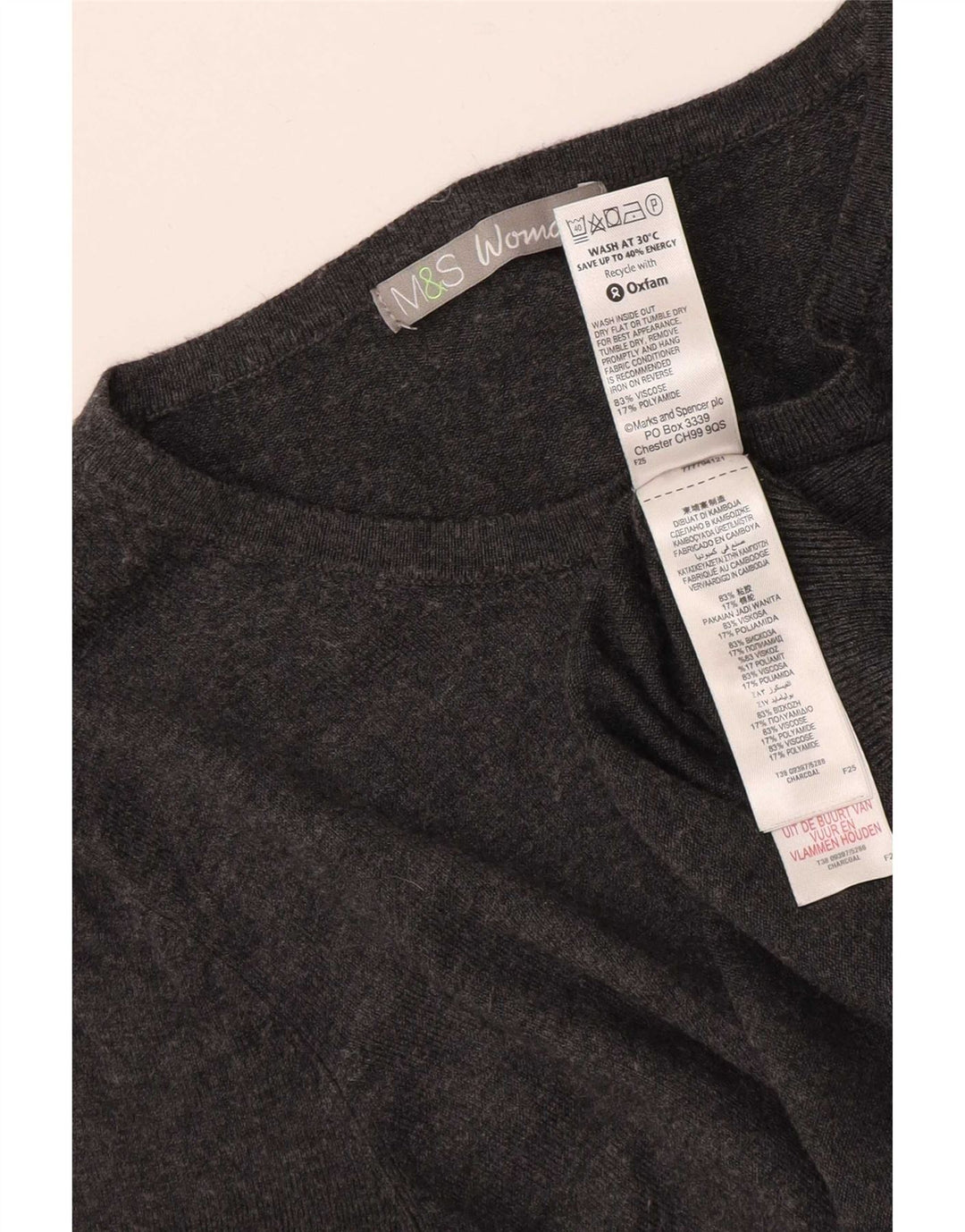 Marks & Spencer Damen Strickjacke Pullover UK 14 Mittelgraue Viskose
