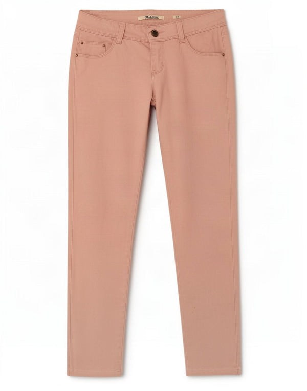 Vintage Damen Slim Casual Hose Medium W28 L27 Rosa Baumwolle