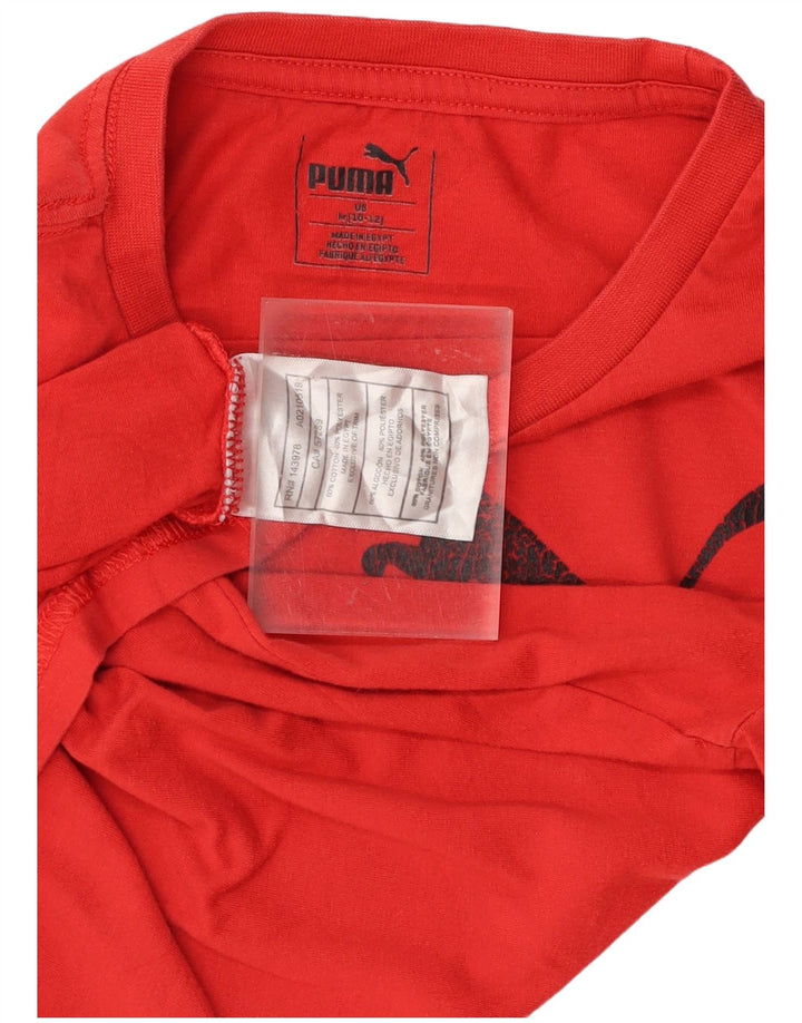 PUMA Grafik-T-Shirt für Jungen, 10–11 Jahre, mittelrote Baumwolle