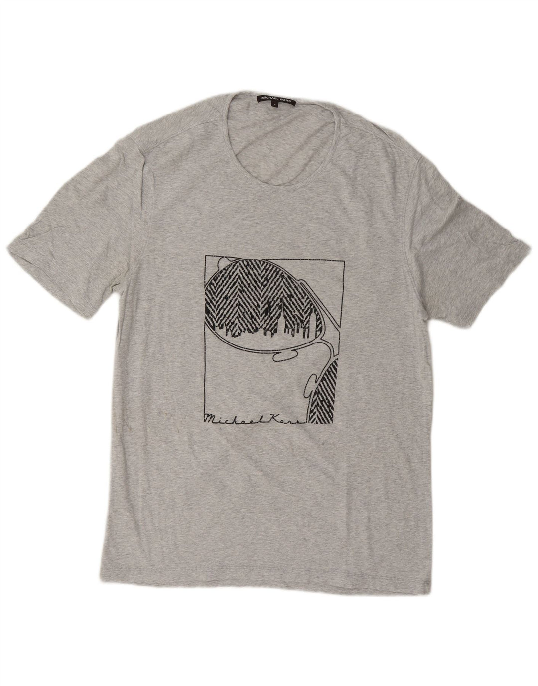 Michael Kors Herren Grafik-T-Shirt-Oberteil Mittelgrau meliert