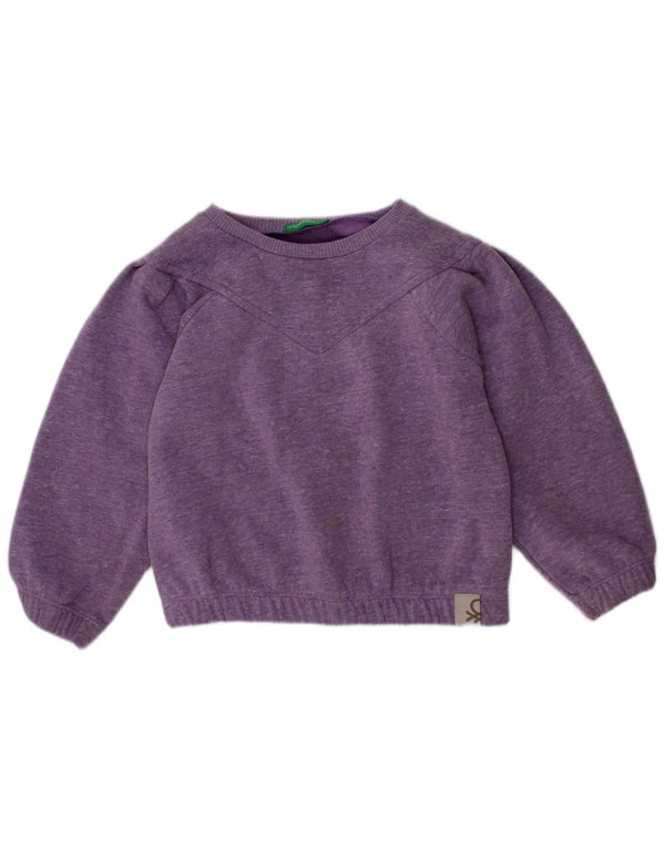 Benetton Mädchen-Sweatshirt-Pullover, 2–3 Jahre, lila geflecktes Polyester