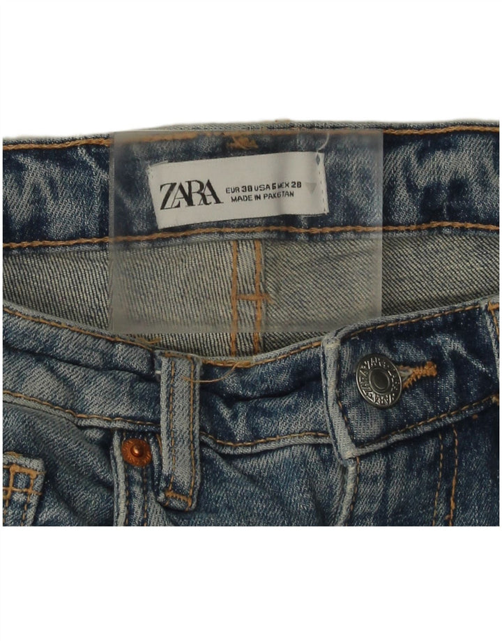 Zara Damen Straight Jeans EU 38 Small W28 L25 Blau