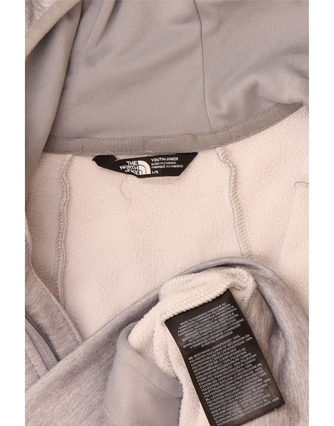 The North Face Jungen-Kapuzenpullover mit Reißverschluss, 11–12 Jahre, groß, graues Polyester