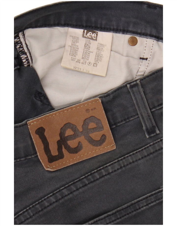Lee Herren Straight Jeans W33 L34 Graue Baumwolle