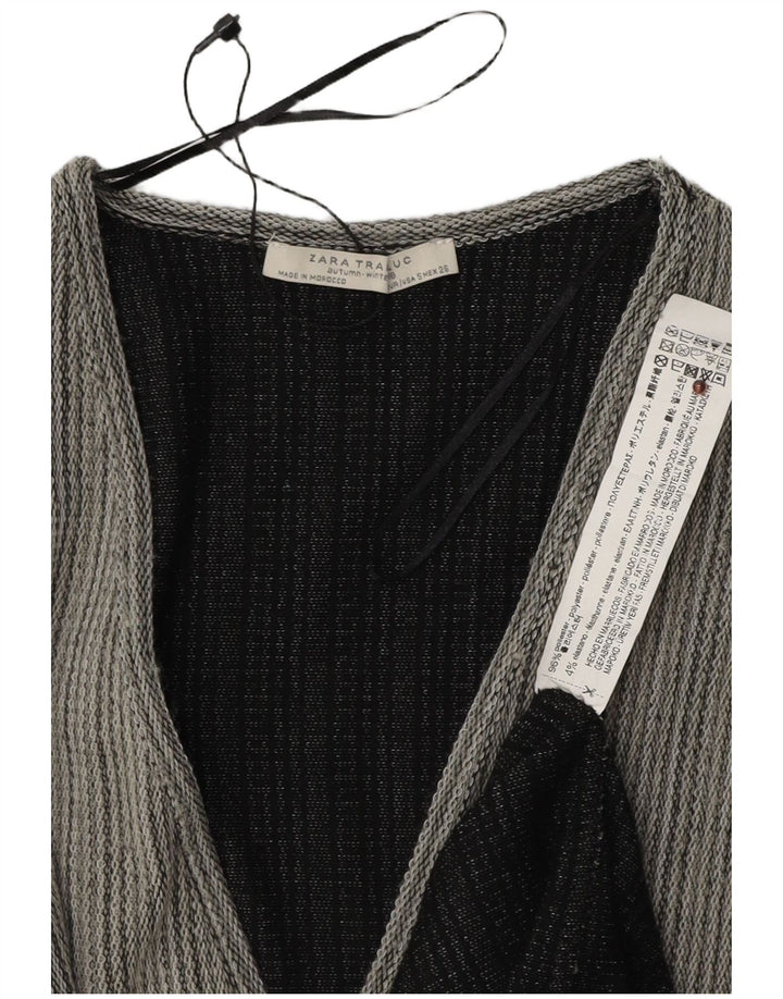 Zara Maxi-Overall-Etuikleid für Damen, Gr. 10, klein, grau gestreift, Polyester