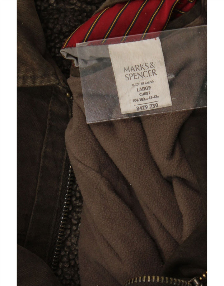 Marks & Spencer Herren Bomberjacke UK 40 Große braune Baumwolle
