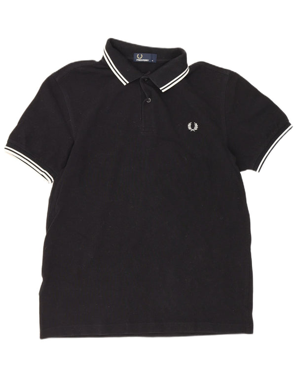 Fred Perry Herren-Poloshirt, mittelschwarz, Baumwolle